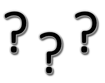 Graphic of three black question marks to describe the question "What is ISO 31000?"