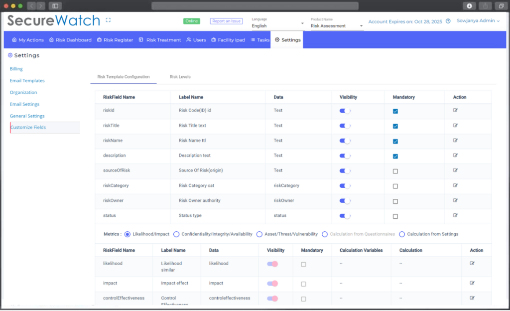 Customizable Settings and Automated Notifications